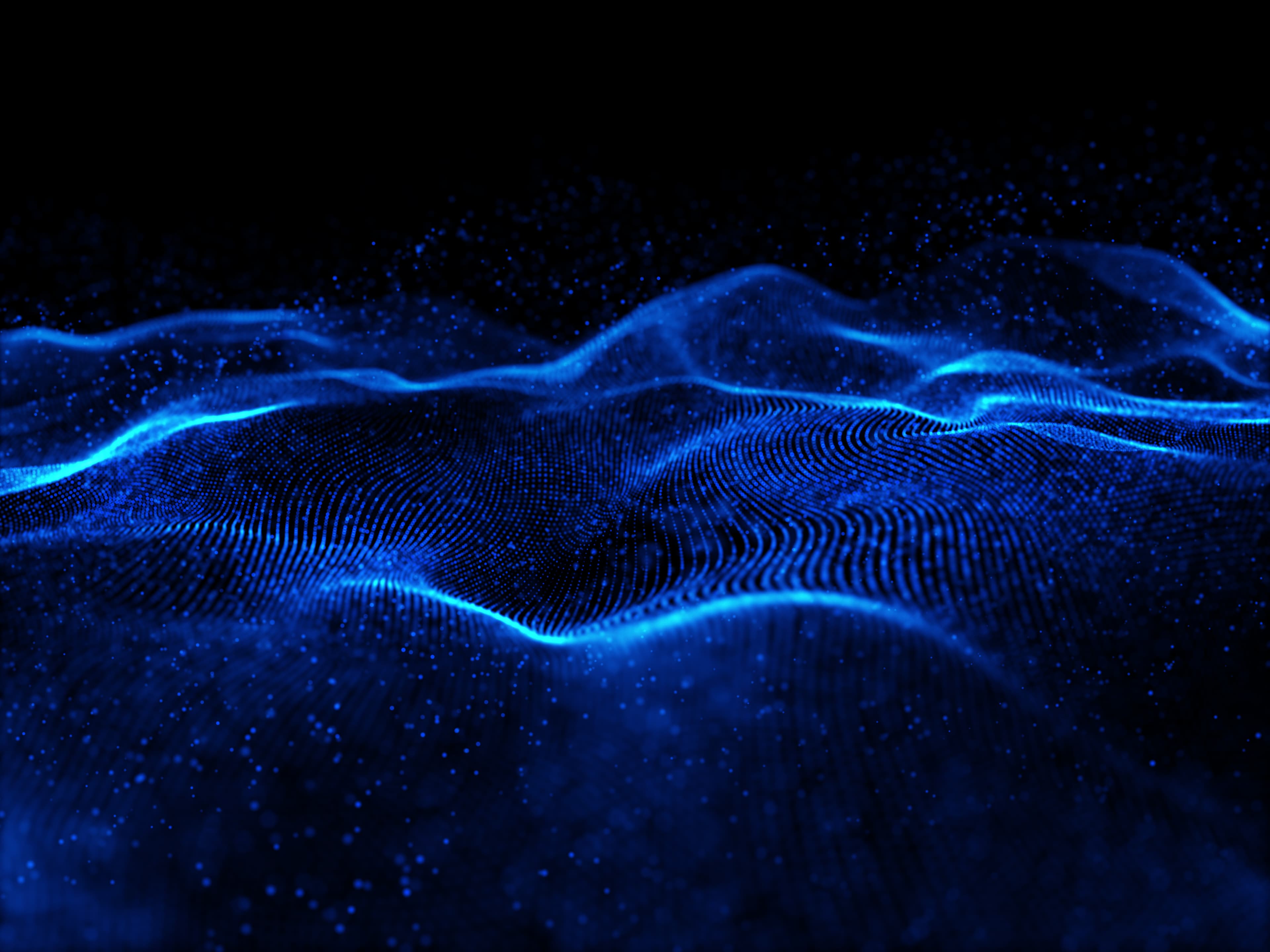 3 d flowing cyber particles with shallow depth field 1